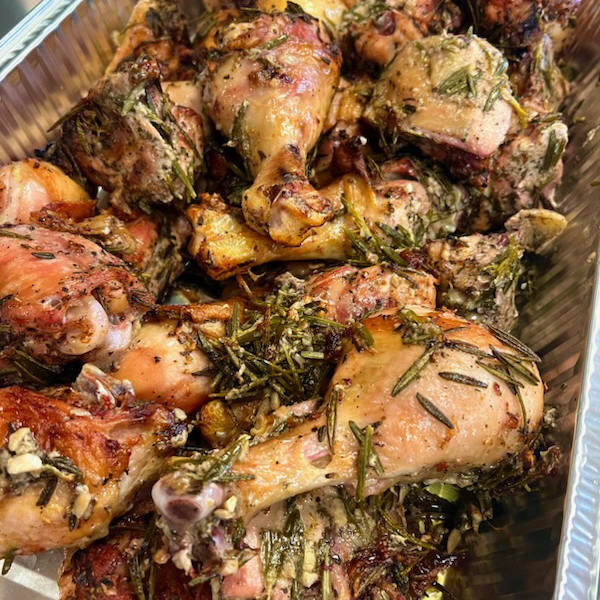 tray of chicken for catering